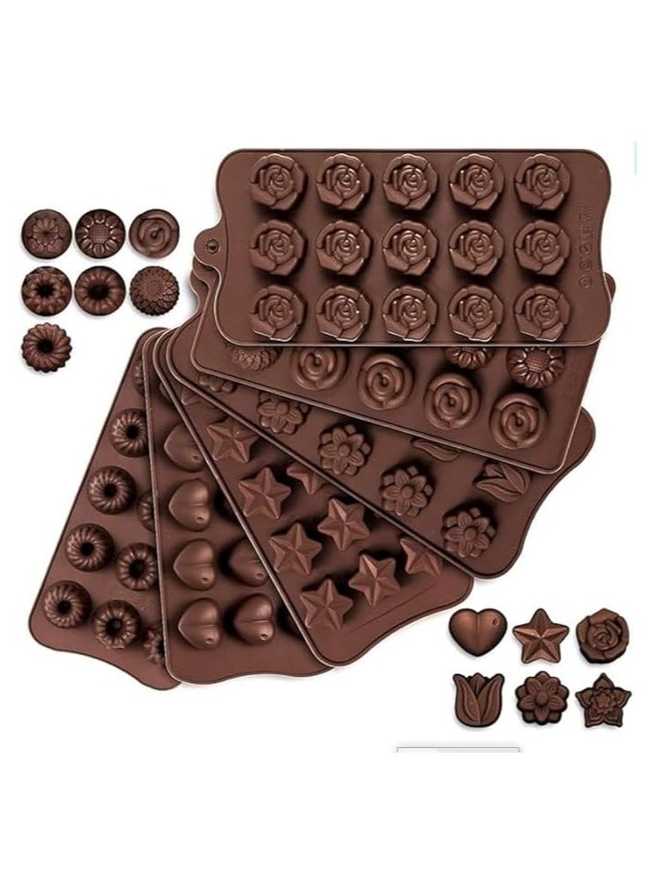 Silicone Chocolate Molds (3 Pack) - Solid Chocolate Making Molds for Candy and More