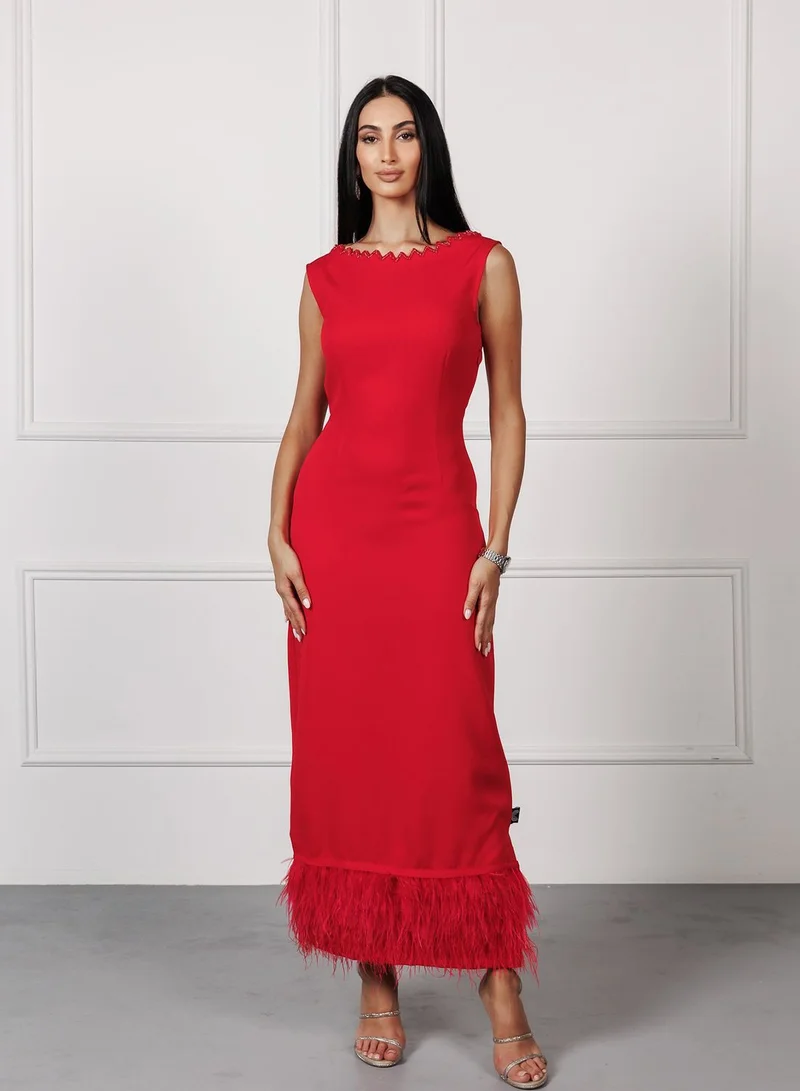 clemantra Fringe Hem Knitted Dress