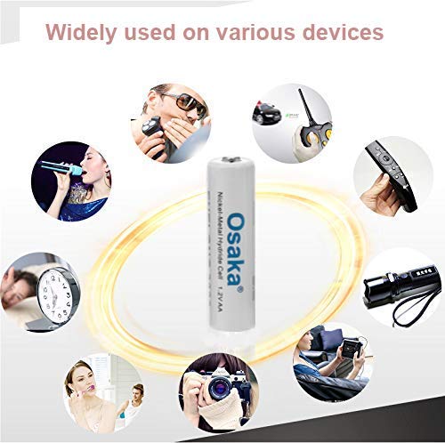 OSAKA HR06 3000mAh AA Ni-Mh Rechargeable Batteries 8 Pieces with OSK-C903W Battery Charger Set - Image 5