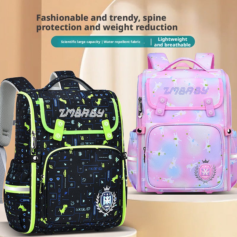 Kids School Backpack, Large Capacity, Oxford Cloth, Cartoon - Image 1