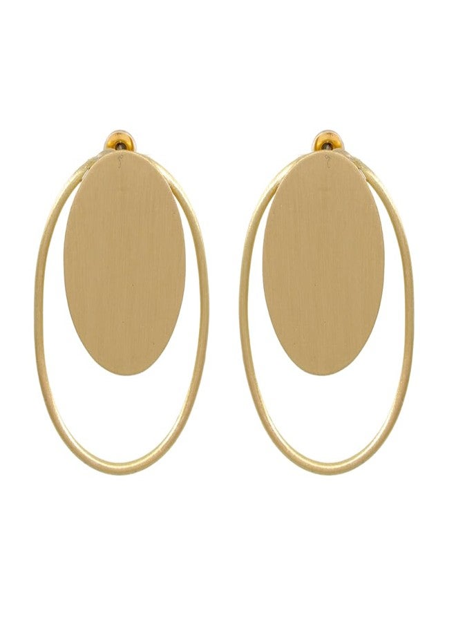 Vientiq Demi-Fine Jewelry Gold Layered Anti-Tarnish Circle Drop Earrings - Image 1