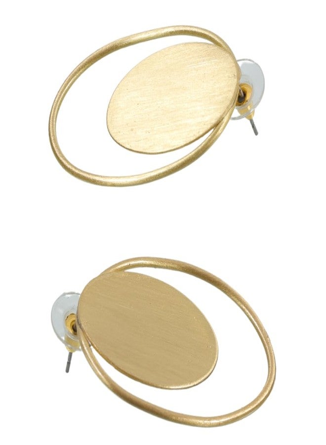 Vientiq Demi-Fine Jewelry Gold Layered Anti-Tarnish Circle Drop Earrings - Image 4