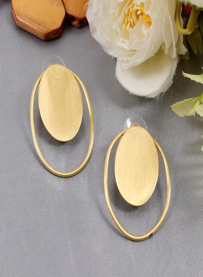 Vientiq Demi-Fine Jewelry Gold Layered Anti-Tarnish Circle Drop Earrings - Image 5