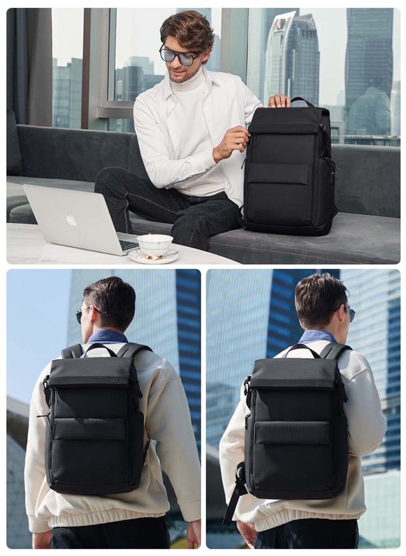 ARCTIC HUNTER Business Travel Laptop Backpack,  Durable Office Work Back Bag with Laptop and Tablet Compartment for Men, Black  - Image 2
