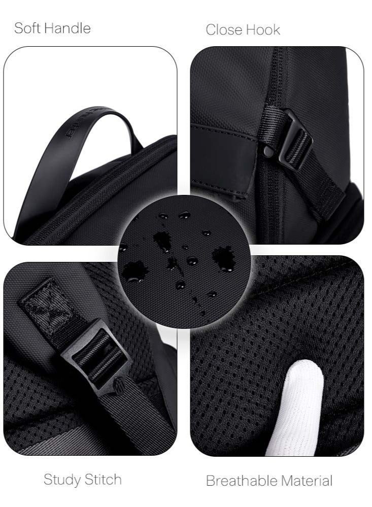 Business Travel Laptop Backpack,  Durable Office Work Back Bag with Laptop and Tablet Compartment for Men, Black