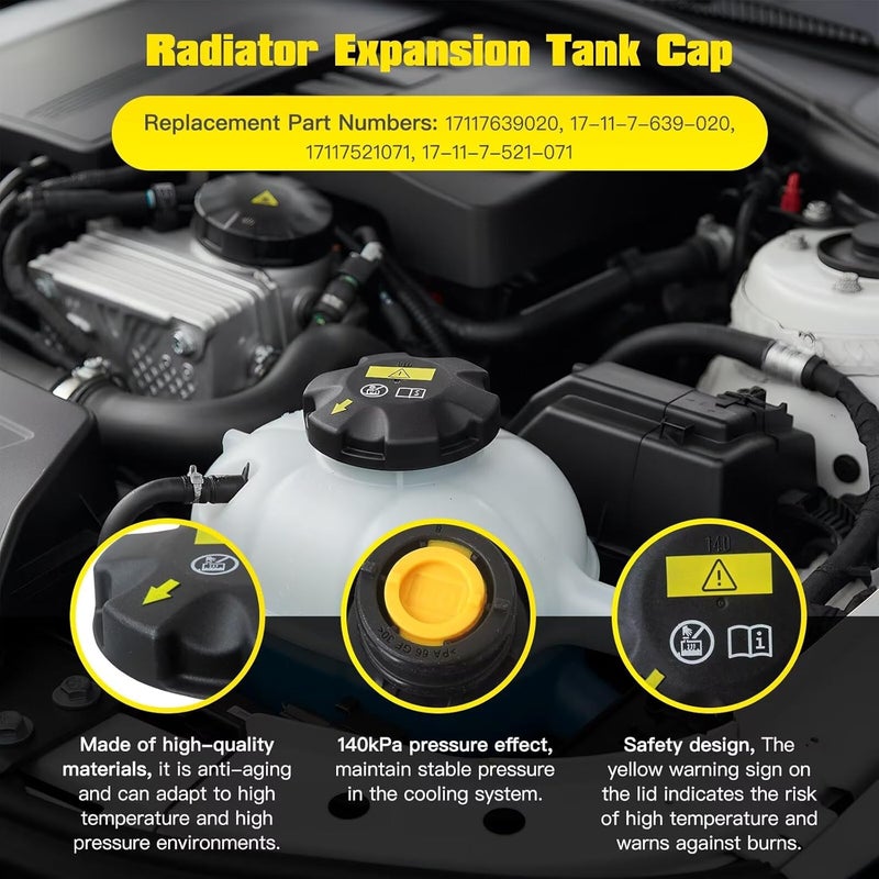 17117639020 17117521071 Radiator Expansion Tank Cap, (1.4bar) Fit for BMW 340i 2016-2017 - Image 5