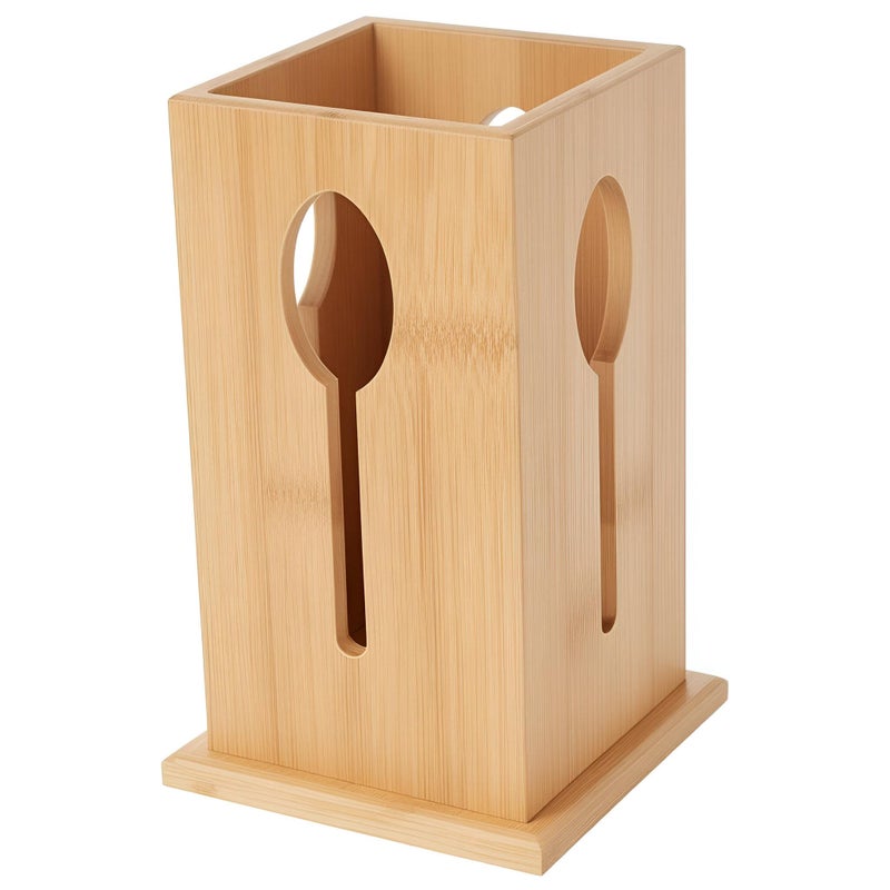 Bamboo Holder - Elegant cutlery storage box with modern design, spacious compartments for chopsticks, forks, spoons, and knives, ensuring neat organization at home and outdoor dining use - Image 1