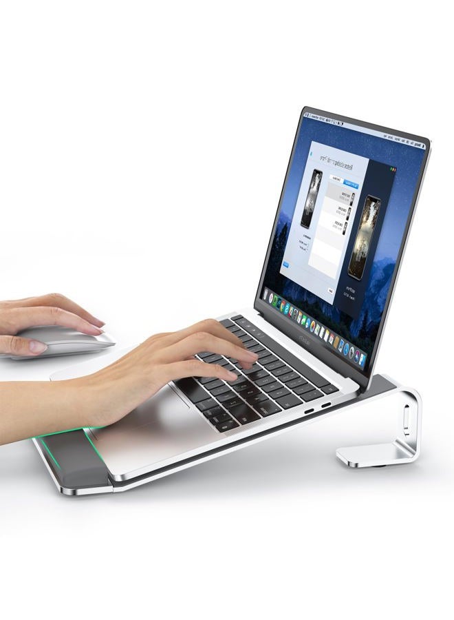 LOXP Laptop Stand for Desk, Laptop Stand with Wrist Support, Ergonomic Detachable Laptop Riser, Mount, Riser Holder Notebook Stand for MacBook Air Pro, HP, Dell, XPS, HP (10-17") Laptops - Silver - Image 1