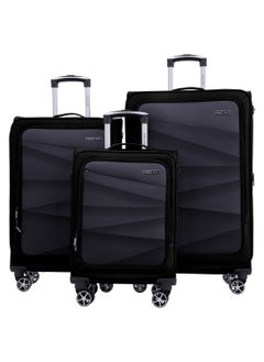 PARAJOHN Shadow 3 Pieces Set 8 Wheels Soft Luggage - Navy  - Image 1