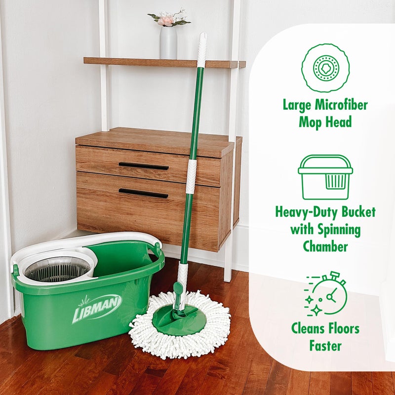 Libman Commercial Libman Tornado Spin Mop System | Mop and Bucket with Wringer Set | Mops for Floor Cleaning | 1 Mop Head Included - Image 3