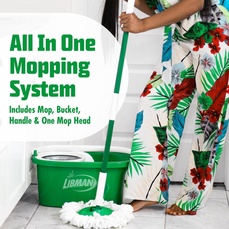 Libman Commercial Libman Tornado Spin Mop System | Mop and Bucket with Wringer Set | Mops for Floor Cleaning | 1 Mop Head Included - Image 2