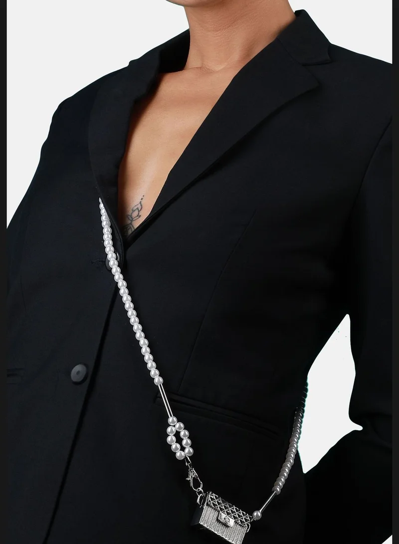 SOHI Silver Plated Designer Stone Western Wear Body Chain For Women