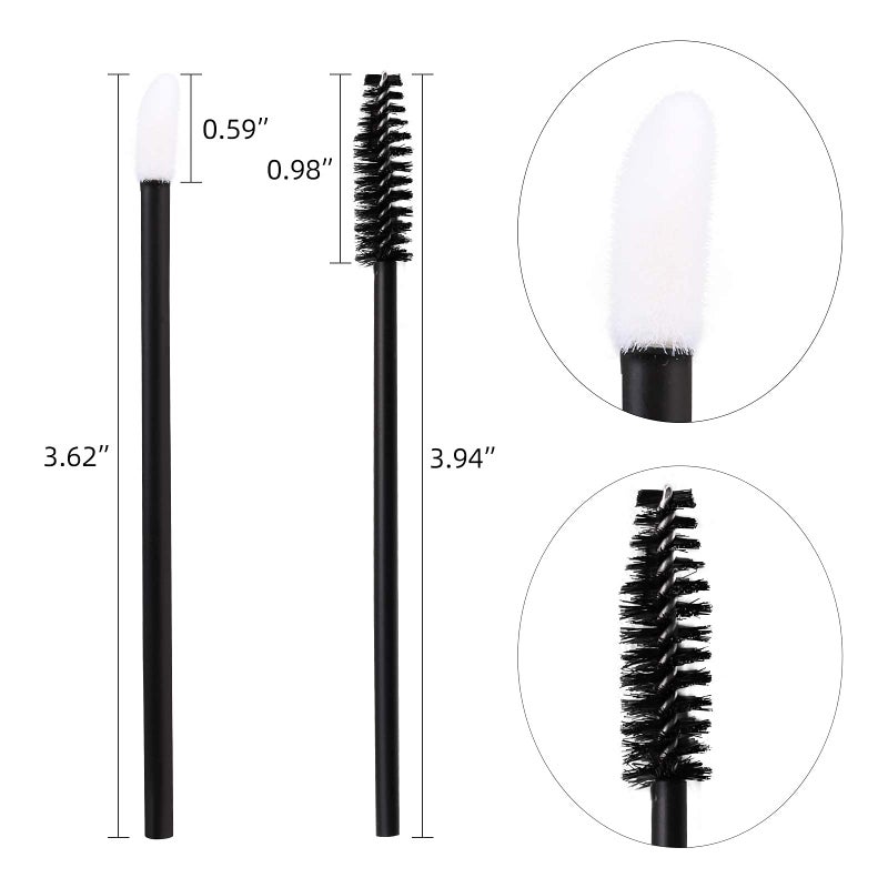 Tbestmax 400 Spoolies Mascara Wand and Lip Brush Disposable Lash Brushes for Eyelash Extensions, Lipstick Lip Gloss Wands Applicator Tool (Black) - Image 2