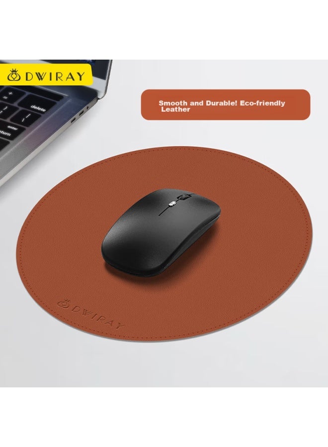Diyi Workshop Daiyi Gongfang Mouse Pad, Small Desk Pad, Laptop Pad, Office Pad, Gaming Mouse Pad, Portable Desktop Pad, Writing Pad, Leather Sched, Round, Diameter 210mm - Image 1