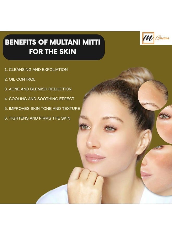 mGanna 100% Pure Natural 2 Lbs Bulk Pack Purified Multani Mitti Mud | Fullers Earth Clay Powder Cosmetic Grade | Natural Face Mask 2 Pounds / 908 GMS - Image 3