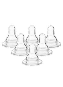 evenflo Evenflo Feeding Classic BPA-Free Silicone Medium Flow Nipples - 3 Months+, Clear 6 Count (Pack of 1)  - Image 1