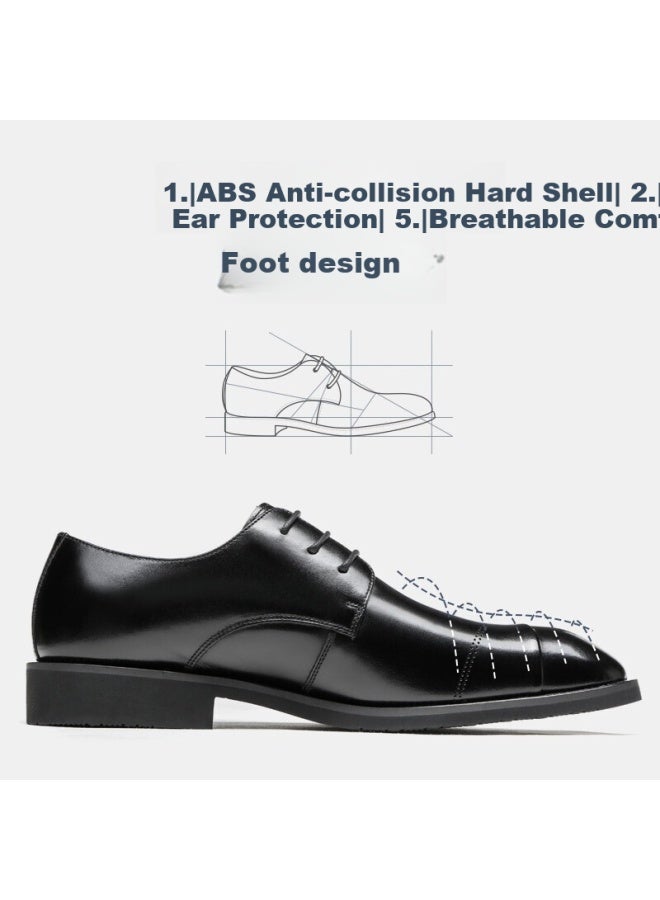 Laorentou Men's Genuine Leather Business Dress Shoes Embossed Colorful High-end Men's Shoes 520502619 Brown 42 - Image 1