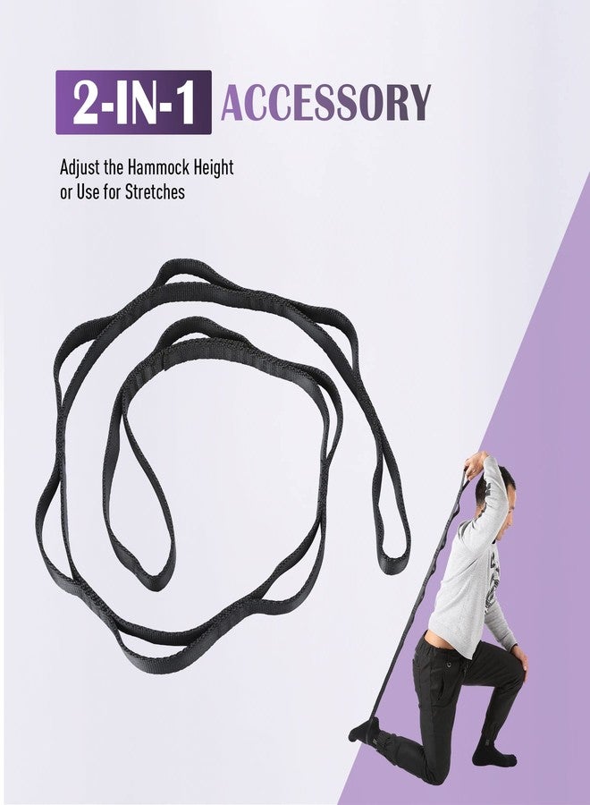 ZELUS Aerial Yoga Swing Sling Strong Yoga Hammock Kit Set Trapeze Inversion Equipment Include 2 Extensions Straps and Ceiling Mounting Kit(Purple) - Image 4