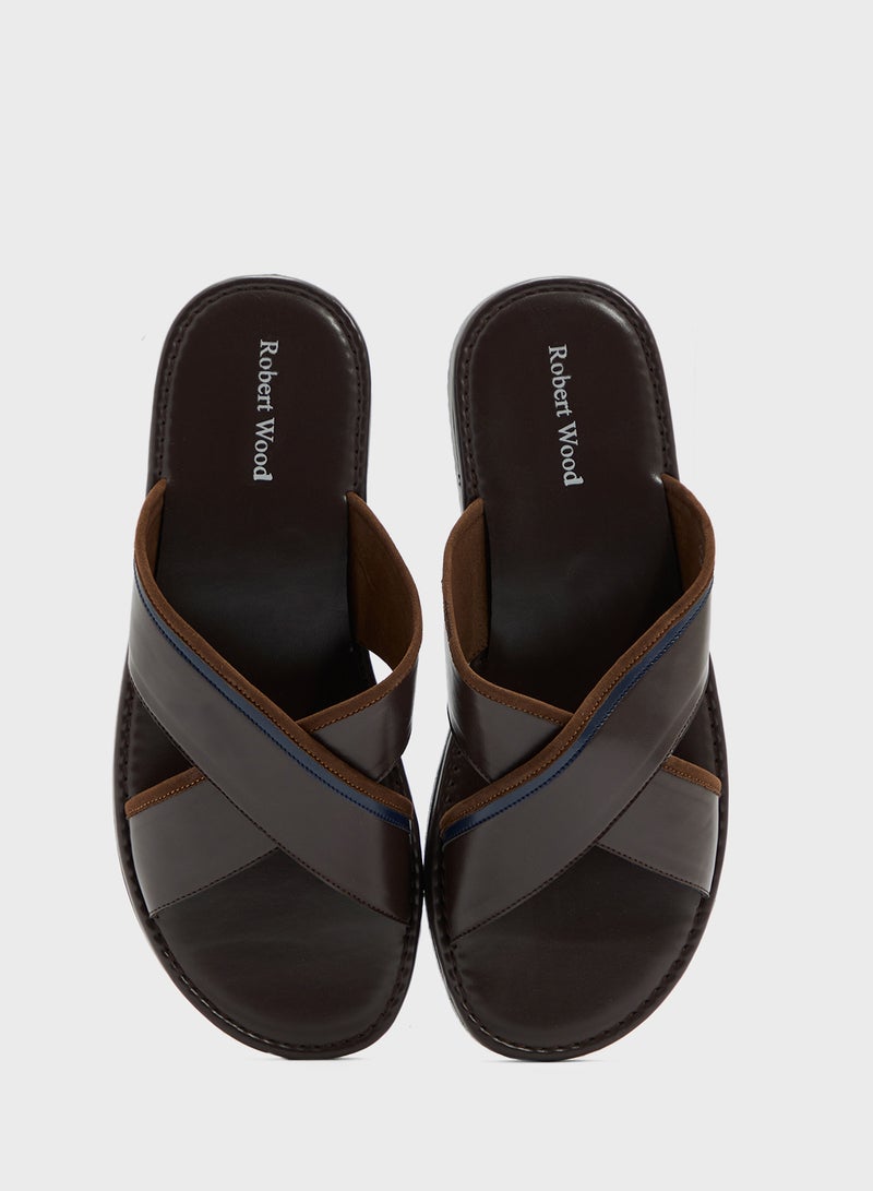 Robert Wood Webbing Detail Cross Strap Sandals  - Image 4