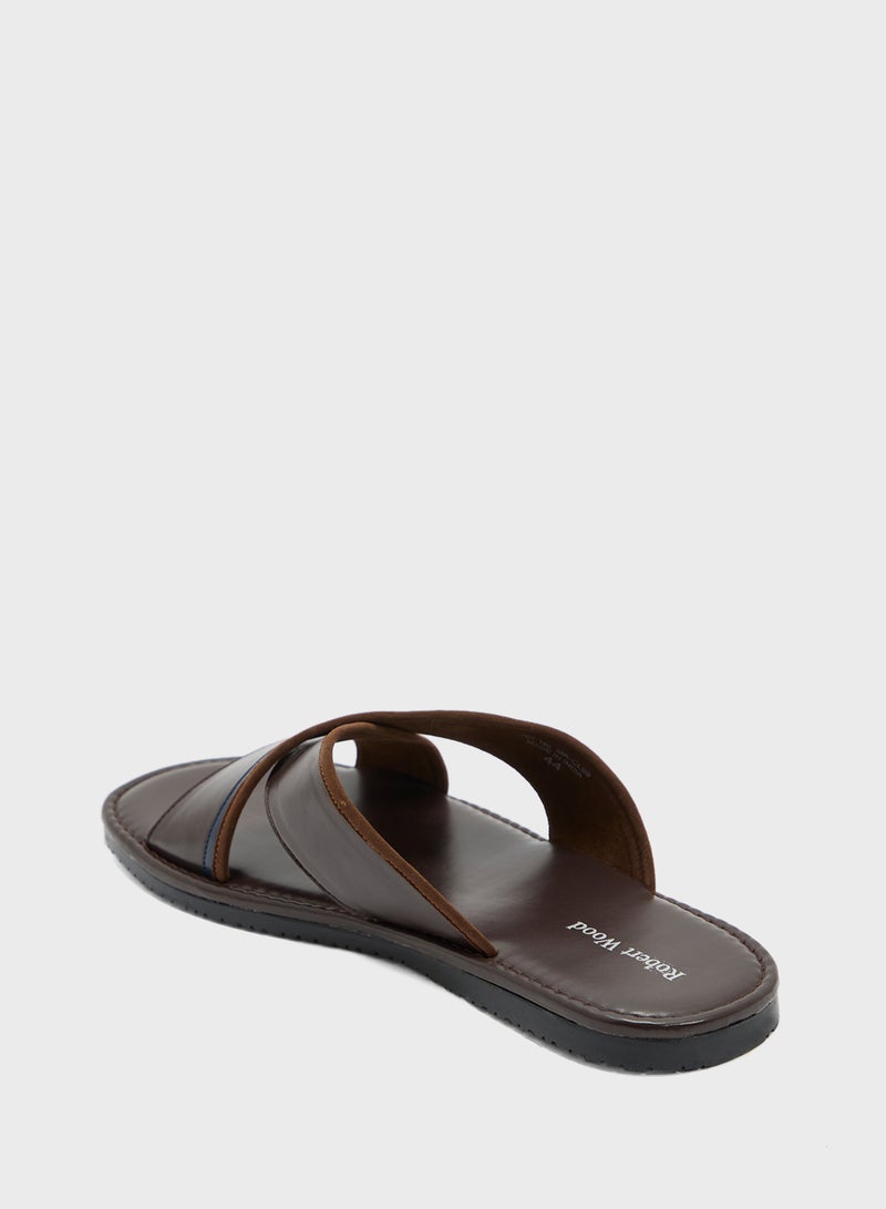 Robert Wood Webbing Detail Cross Strap Sandals  - Image 3