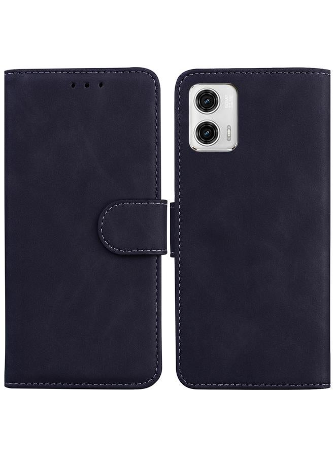 erorex Case For Motorola Moto G73 Skin Feel Pure Color Flip Leather Phone Case - Image 1