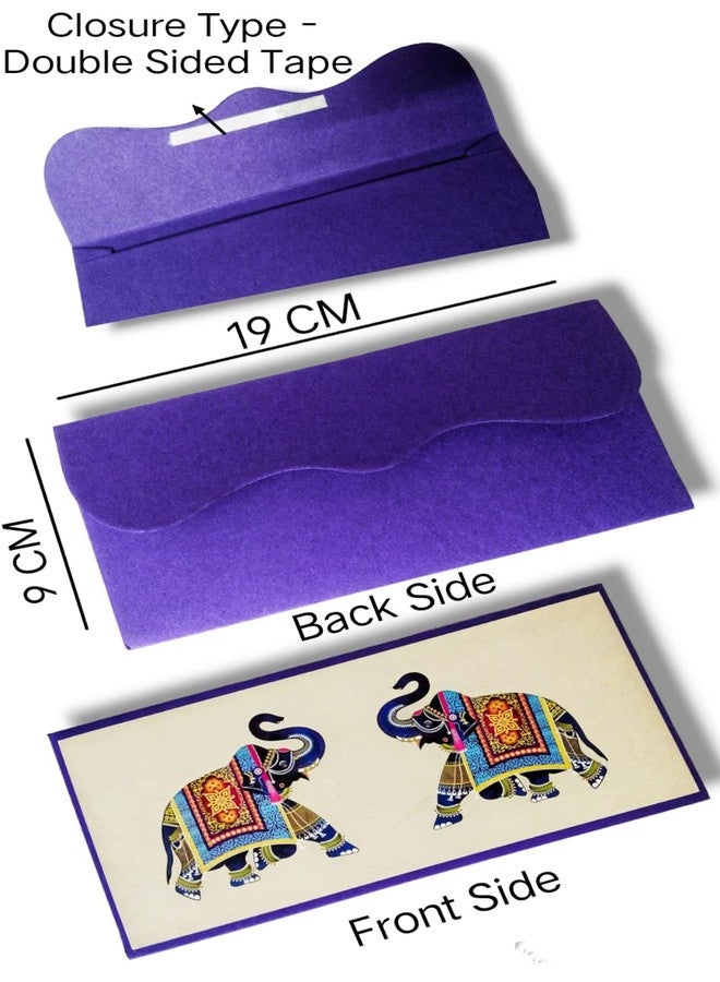 CREATIVE PENCIL 10 Pcs Shagun/Cash Envelopes - Perfect for Weddings, Baby Showers, Birthdays, and More | Elevate Your Gifting Experience with Our Envelope (Purple Elephant) - Image 5