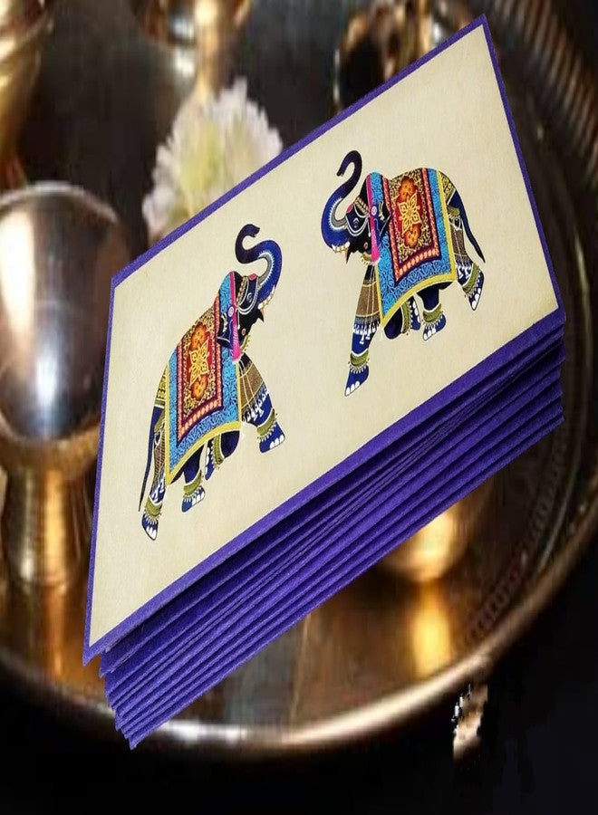 CREATIVE PENCIL 10 Pcs Shagun/Cash Envelopes - Perfect for Weddings, Baby Showers, Birthdays, and More | Elevate Your Gifting Experience with Our Envelope (Purple Elephant) - Image 4
