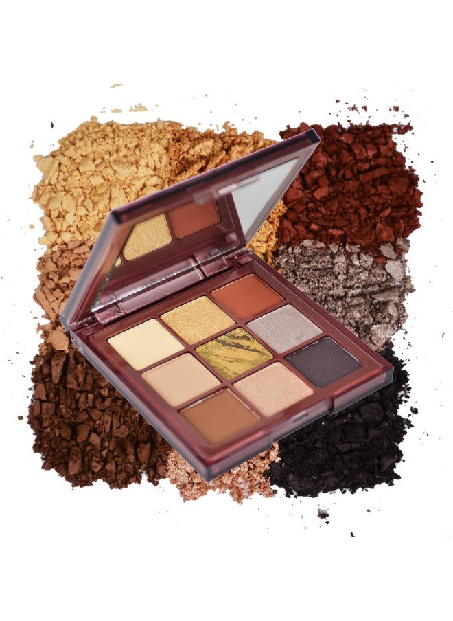 OBLHER B - Eyeshadow Palette 9 Color Pearl Cream Makeup Pallet Matte Velvet Texture, Natural Earth Tone Eye Shadow Suitable For Rock Style Smoky Makeup 0.29Oz E95261 - Image 1
