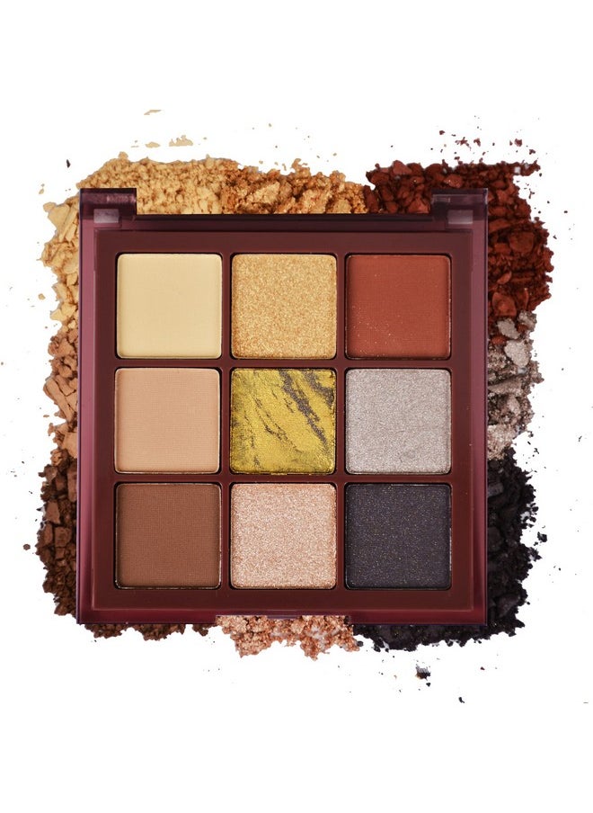 OBLHER B - Eyeshadow Palette 9 Color Pearl Cream Makeup Pallet Matte Velvet Texture, Natural Earth Tone Eye Shadow Suitable For Rock Style Smoky Makeup 0.29Oz E95261 - Image 1