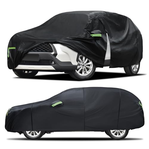 Qualencey Car Cover Custom Fit for Toyota RAV4 1996-2025,Honda CRV 1997-2025, 6 Layers Truck Cover Waterproof All Weather for Automobiles,Outdoor Full Exterior Cover,Rain, Sun, Wind Protection,Black - Image 1