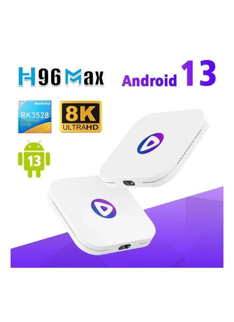 جهاز تي في بوكس H96 MAX (رسيفر انترنت) اندرويد 13.0 الذكي مع جهاز تحكم عن بعد ومشغل وسائط منزلي