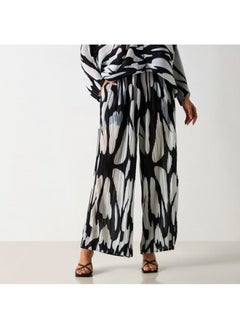 2Xtremz 2Xtremz All-Over Print Plisse Wide Leg Pants with Pockets  - Image 4