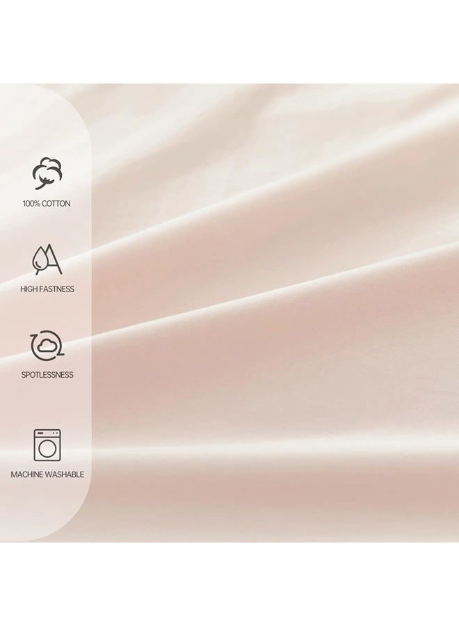 Simple&Opulence 100% Cotton Bed Sheet Set-4 Piece-Premium Quality,Crisp,Girls Bedding -Twin Size Sheet Set with Fitted Sheet with 15" Deep Pocket,1 Flat Sheet and 1 Ruffled Pillow Case(Blush Pink) - Image 3