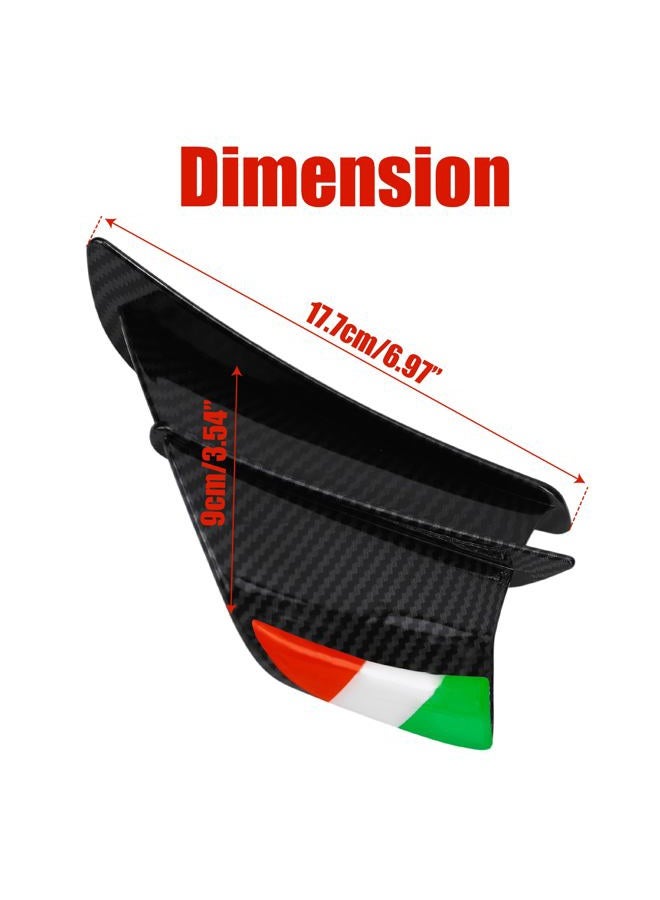 BuleVina Motorcycle Aerodynamic Wing Kit Spoiler Replacement Fit for Ducati 899 959 1198 1198S 1199 1299 Panigale V4 V4S V4R V2 Supersport S (Color : Bright Black Carbon) - Image 2