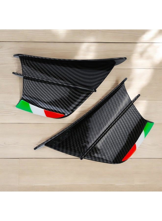 BuleVina Motorcycle Aerodynamic Wing Kit Spoiler Replacement Fit for Ducati 899 959 1198 1198S 1199 1299 Panigale V4 V4S V4R V2 Supersport S (Color : Bright Black Carbon) - Image 4