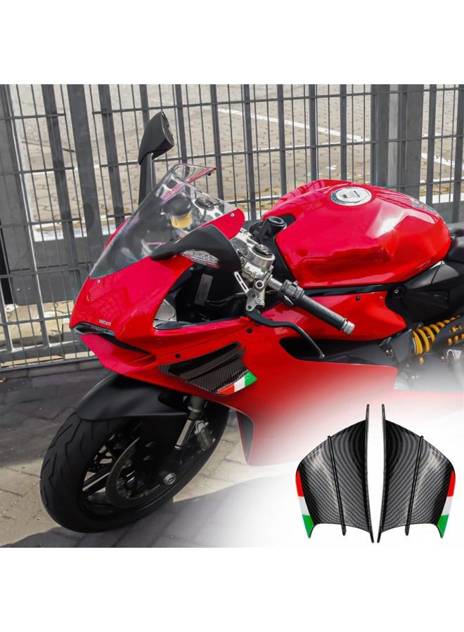 BuleVina Motorcycle Aerodynamic Wing Kit Spoiler Replacement Fit for Ducati 899 959 1198 1198S 1199 1299 Panigale V4 V4S V4R V2 Supersport S (Color : Bright Black Carbon) - Image 5