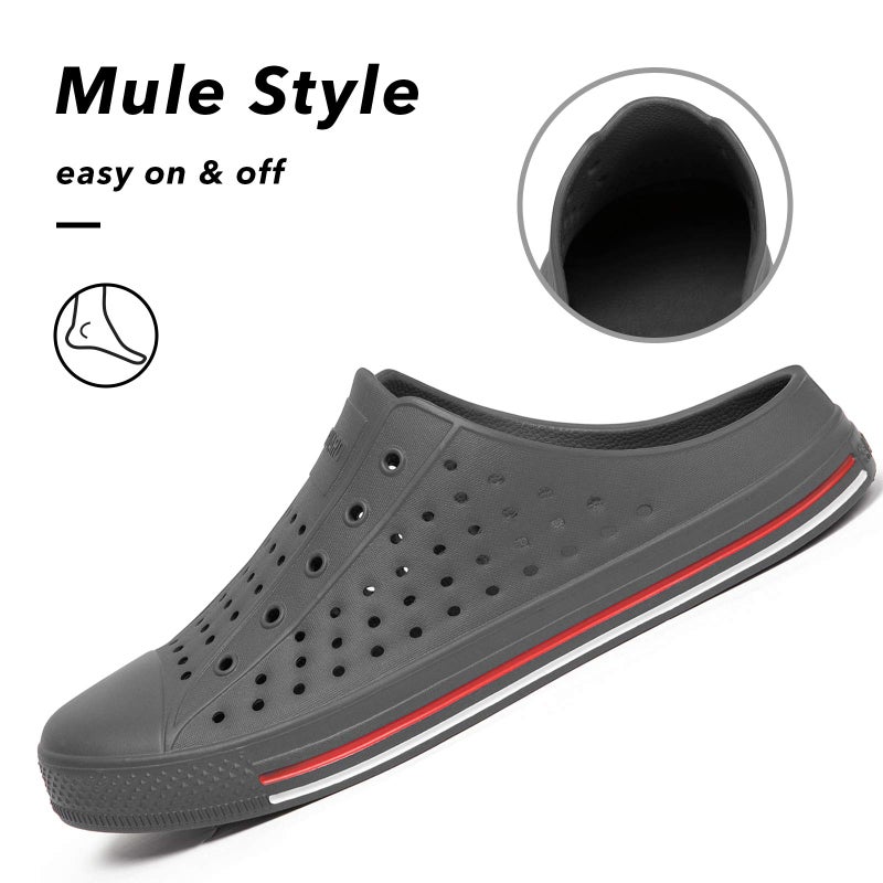 SAGUARO Women's Men's Garden Clogs Shoes Casual Slippers Unisex Quick Drying Sandals Summer Anti-Slip Beach Shoes Dark Gray 6.5 Women/4.5 Men - Image 5