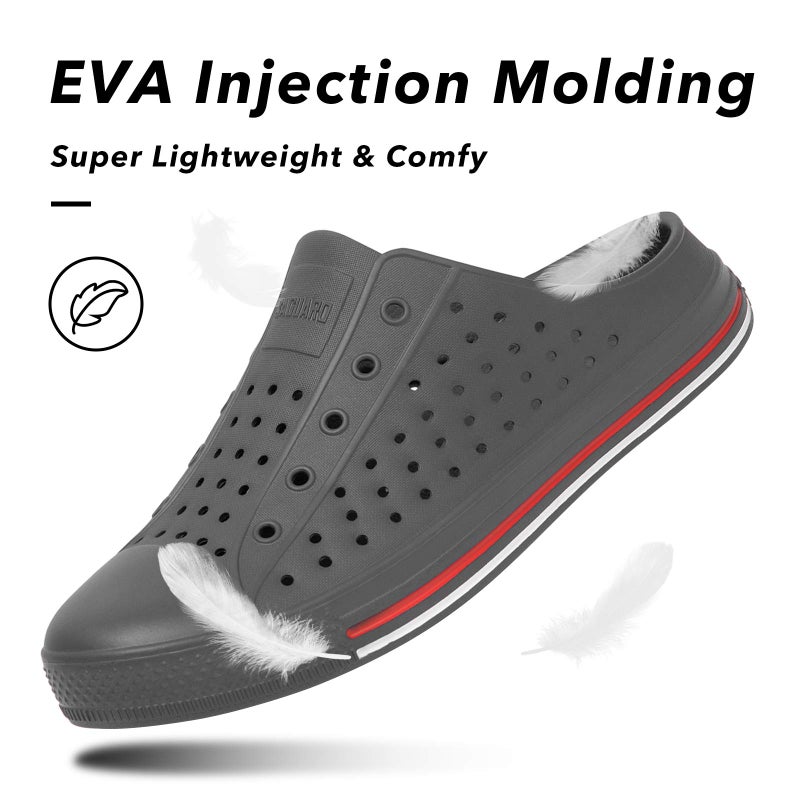 SAGUARO Women's Men's Garden Clogs Shoes Casual Slippers Unisex Quick Drying Sandals Summer Anti-Slip Beach Shoes Dark Gray 6.5 Women/4.5 Men - Image 3