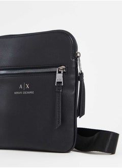 Armani Exchange Emporio Armani Black Leather Cross Bag For Men  - Image 2