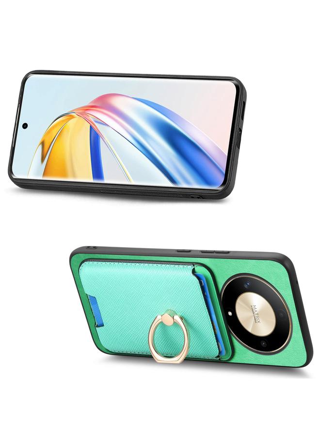 زبون جراب هاتف Honor X9C بتصميم متقاطع كلاسيكي من الجلد مع حلقة إدخال عمودية وحقيبة بطاقات MagSafe - Image 4