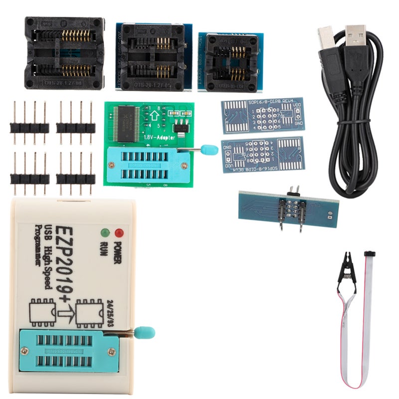 High Speed USB SPI Programmer EZP2019+ 24 25 93 EEPROM Flash Support - 12 Mbps Auto-Copy for BIOS Chip Programming - Image 1
