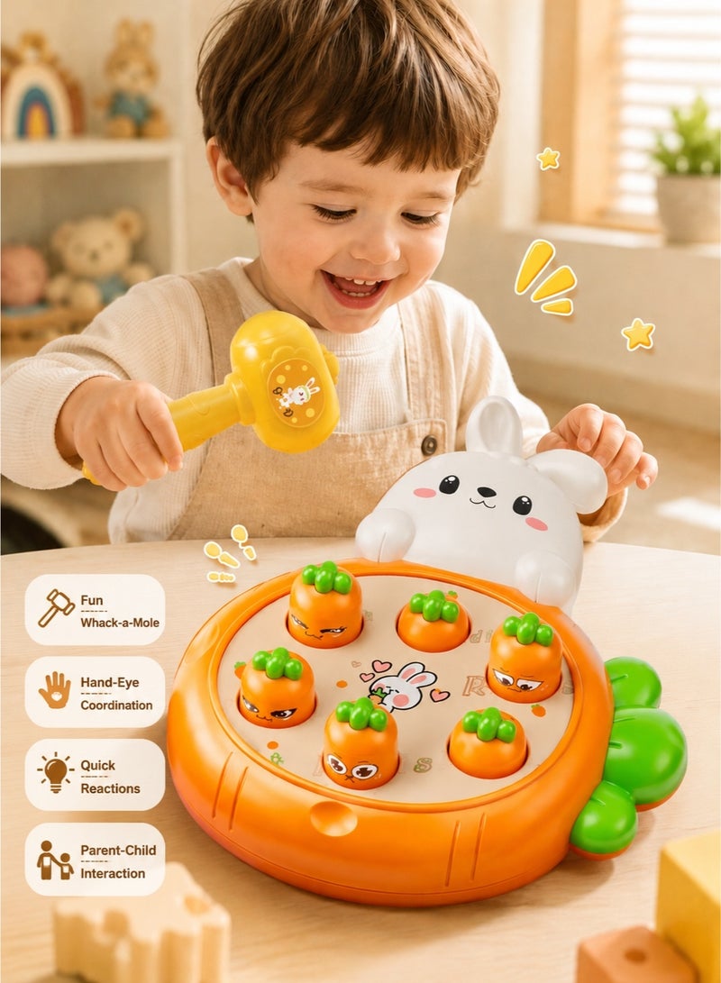 VarioNest Baby Hammering Pound & Tap Toy, Bunny Carrot Whack-a-Mole Early Learning Game – Motor Skills Development Interactive Toy for Toddlers Kids Age 2+Years,Education Early Development Toys - Image 1