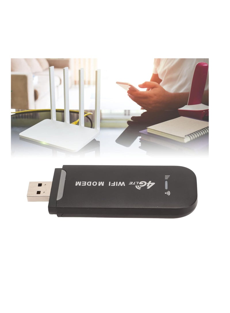 4G LTE USB WiFi Router, Portable 150Mbps Mobile WiFi Modem, Support 10 Users, for Tablet Laptop Black, Portable Powerful Internet Experience - Image 5
