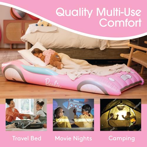 FUNBOY Barbie & FUNBOY Kids Sleepover Travel Bed & Air Mattress. Perfect for Sleepovers. Includes Carrying Storage Bag, Twin - Image 2