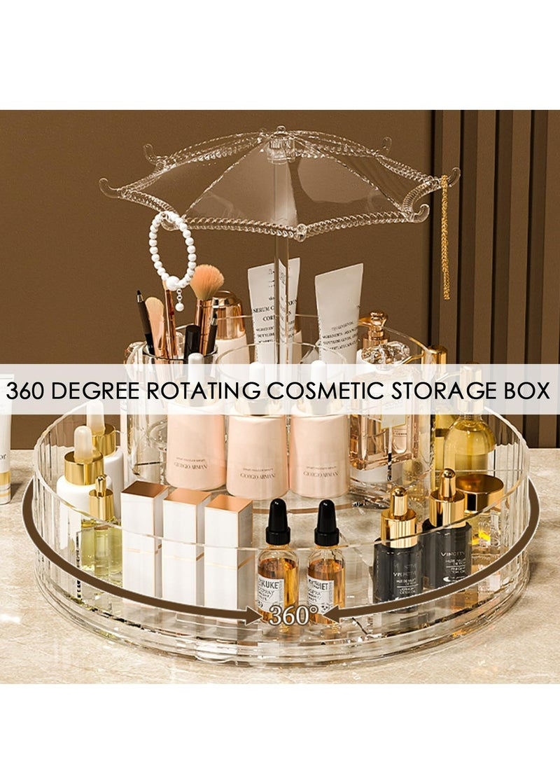 Oasisgalore 360° Rotating Makeup Organizer - Multi-Functional Cosmetic Jewelry Storage Box for Vanity, Bathroom & Living Room（Space-Saving Design） - Image 4