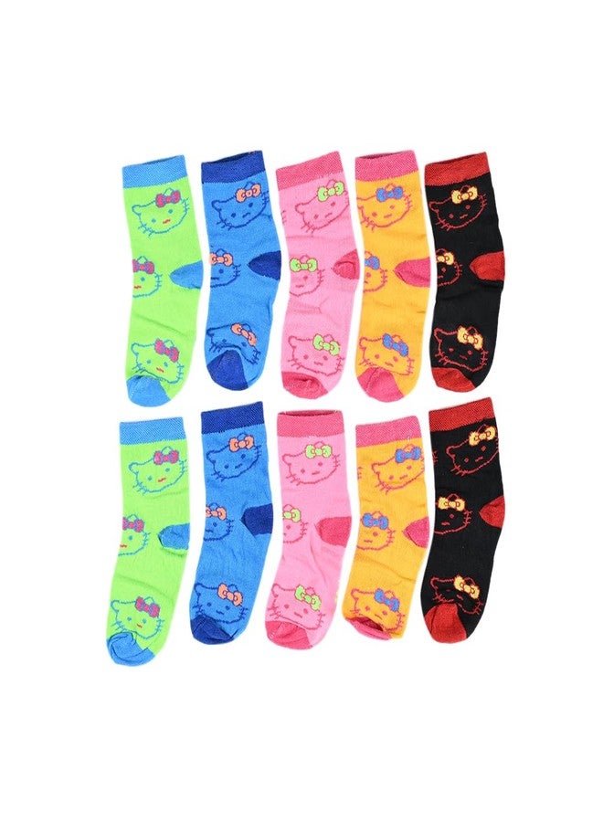 MUKHAKSH (Pack of 10 Pairs = 20 Socks Kids Baby Girls Boys Cotton Summer Printed Socks - Image 1