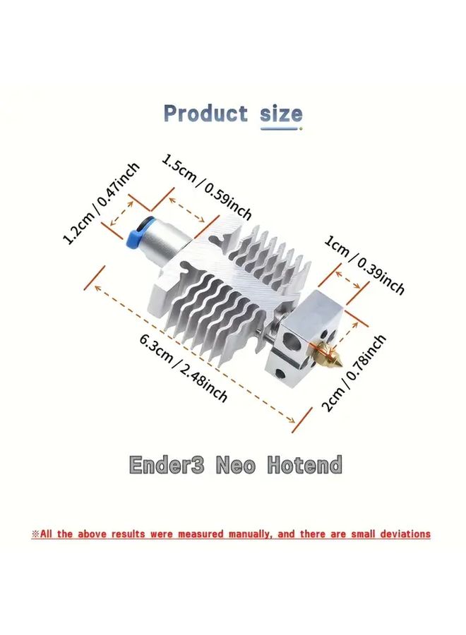 2 قطعة معدن كامل 24 فولت 40 واط طقم رأس ساخن J مطور متوافق مع طابعات Ender 3 Neo V2 Neo Max Neo مجموعة استبدال مباشر مقاومة لدرجات الحرارة العالية لمجموعة الطارد - Image 2