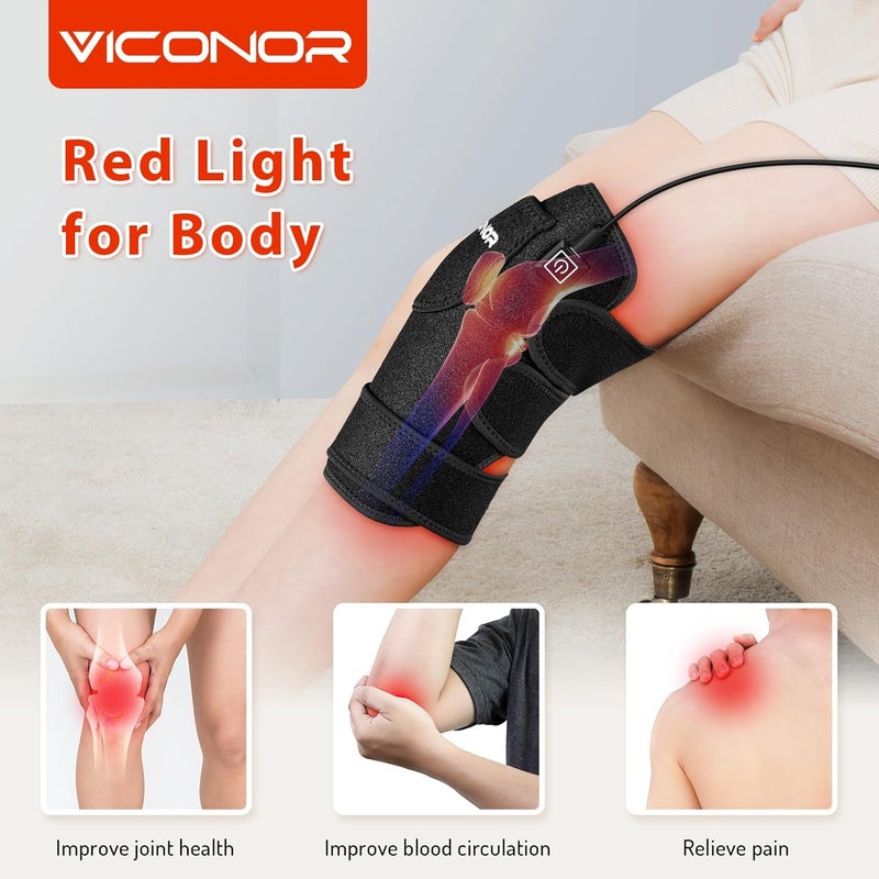 Viconor علاج الضوء الأحمر من فيكونور لركبة الأشعة تحت الحمراء 660 نانومتر 850 نانومتر وسادة تدفئة لركبة الكوع - Image 2