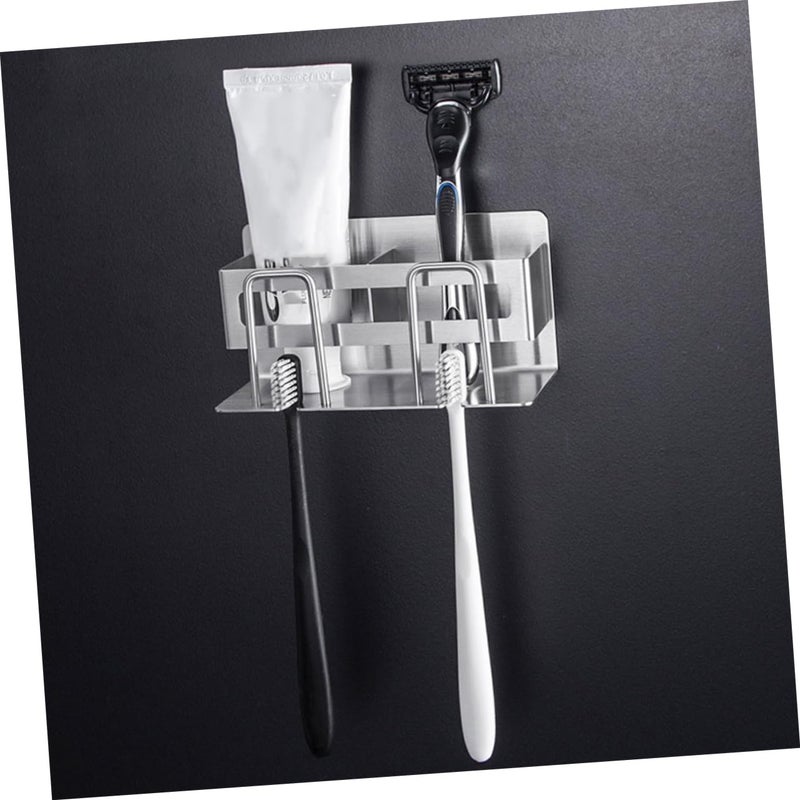 Stainless Steel Toothpaste Holder and Toothbrush Storage Rack for Bathroom - Image 3