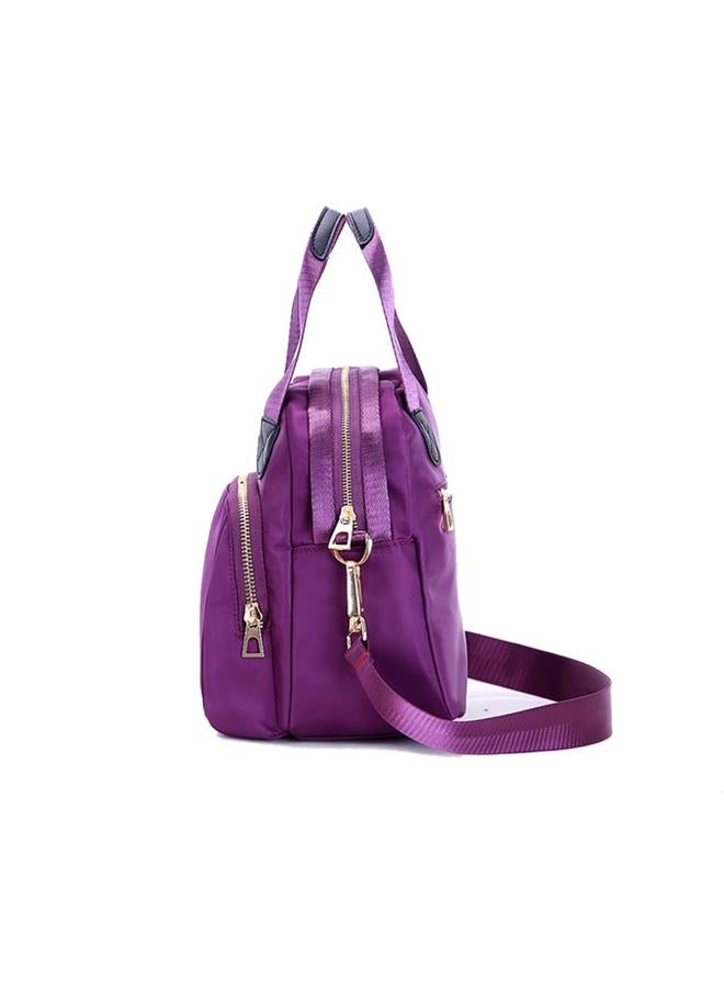Fashion Western Style Women Large Capacity Oxford Handbag Messenger Single-shoulder Bag(Purple)